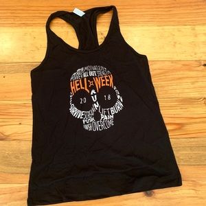 Orangetheory Bella Canvas Black Tank Top with Orange and White Print